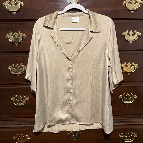 Zulu & Zephyr Exclusive beach satin shirt co-ord in chestnut - Picture 2 of 8